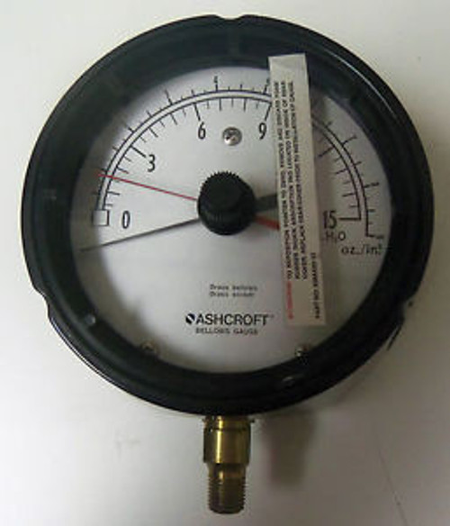 NEW ASHCROFT BELLOWS GAUGE WITH BRASS SOCKET 1/4 NPT 238A520-01 238A52001