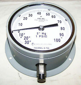 PRE INC 110000-22-C4 NOS GAUGE 30 VAC/0/100 PSIG 4 1/2 O RING BOTTOM  ALUM
