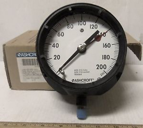 Ashcroft Inc. - 0 to 200 PSI Dial Indicating Pressure Gage in Original Box NOS