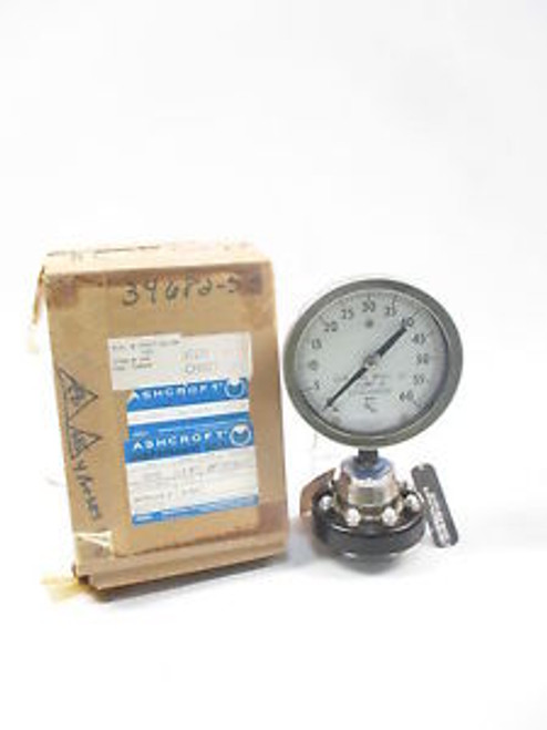 NEW ASHCROFT 45 1320 S 04L W/ DIAPHRAGM 0-60PSI 4-1/2 IN PRESSURE GAUGE D475627