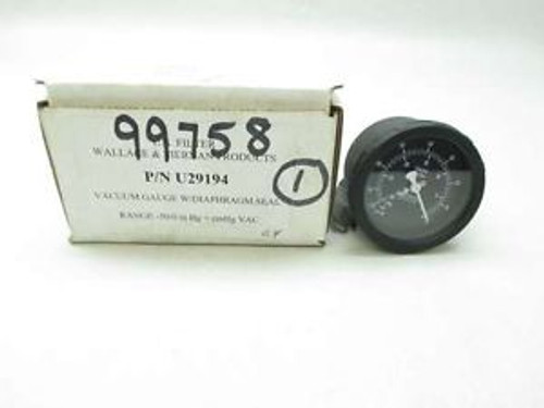 NEW US FILTER U29194 -30-0IN-HG 1/4 IN NPT VACUUM PRESSURE GAUGE D454075