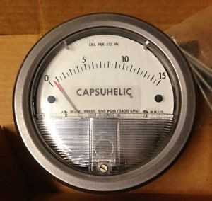 Dwyer 4215 Differential pressure gage, range 0-15 psi missing Hardware  #1553B