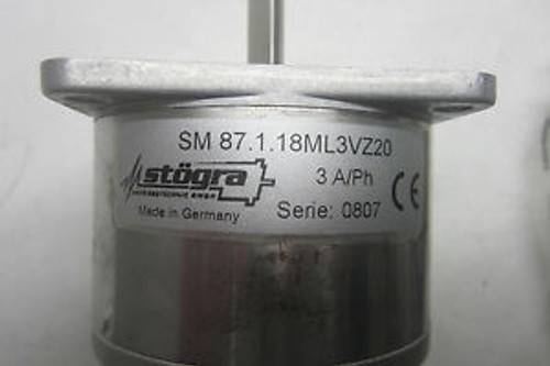 NEW STOGRA SM 87.1.18ML3VZ20 STEPPING MOTOR  SERIE:0807  SM87118ML3VZ20