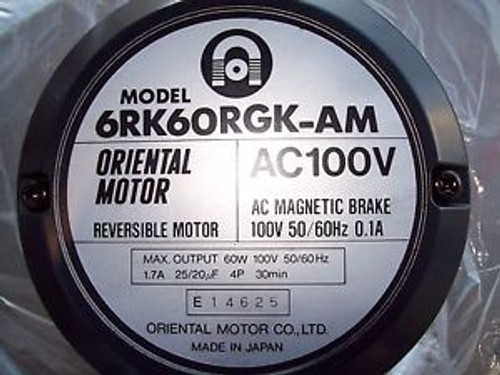 Oriental Motor Co. 6RK60RGK-AM Reversible AC magnetic brake
