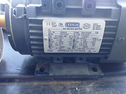 Leeson IEC 1HP Metric Motor C80T17FZ4C, Worm Gear Reducer BMQ520, Roller Chain