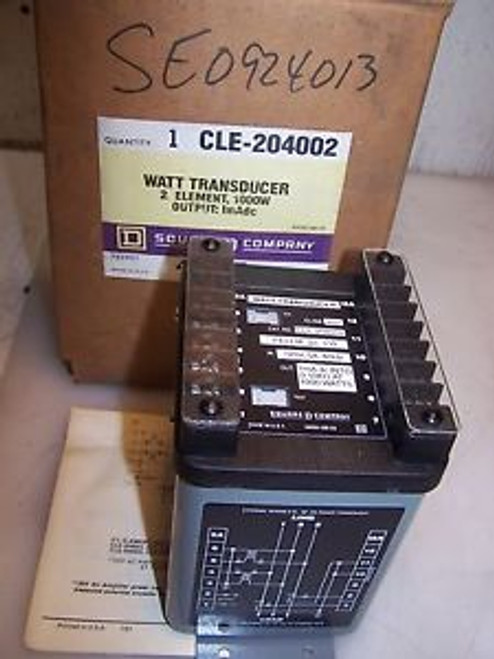 NEW SQUARE D 1000W WATT TRANSDUCER 2 ELEMENT 1mAdc 8410 CLE-204002 8410CLE204002