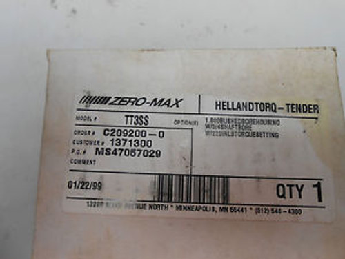 HELLANDTORQ-TENDER Zero-Max TT3SS 3/4 Shaft Bore