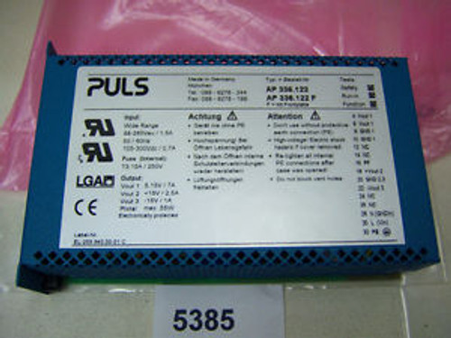 5385 Puls Power Supply AP336.122 1.4 A 88-265 VAC .7 A 105-300 VDC