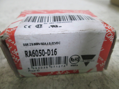 CARLO GAVAZZI RA6050-D16 SOLID STATE RELAY NEW IN A BOX