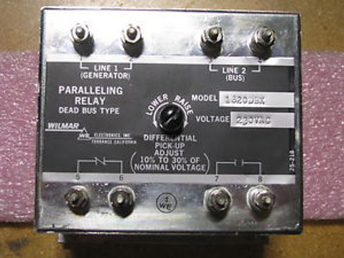 WILMAR PARALLELING RELAY # 1820DBX NSN: 5945-01-157-1687  230VAC