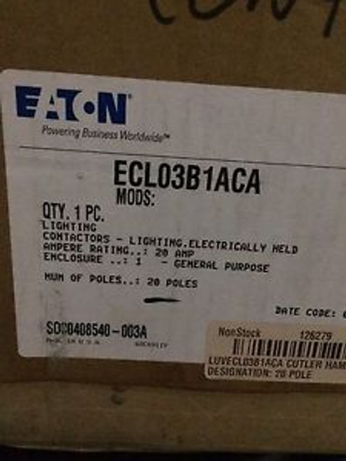 Eaton Cutler Hammer ECL03B1ACA 20 Pole 20amp lighting contactor