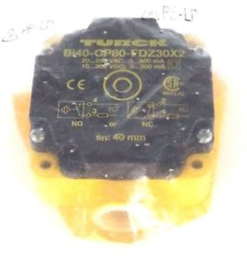 NEW TURCK BI40-CP80-FDZ30X2 PROXIMITY SENSOR BI40CP80FDZ30X2, ID NO: 4230901