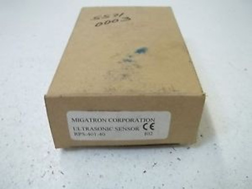 MIGRATRON CORP. RPS-401-40 ULTRASONIC SENSOR NEW IN A BOX