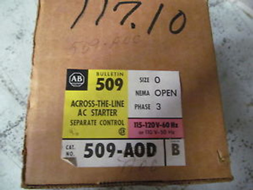 Allen Bradley Size 0 Starter 509-AOD Series B