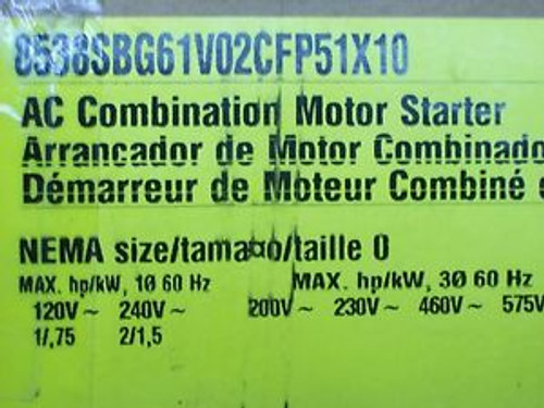 NEW Square D AC Combination Motor Starter 8538SBG61V02CFP51X10, 8536SBO1