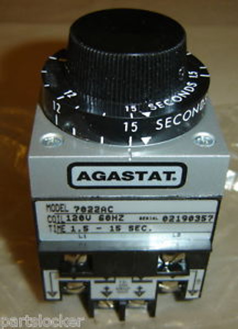 AGASTAT 7022AC TIME DELAY RELAY 120V COIL NEW