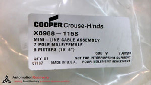 Cooper Crouse-Hinds X8988-115S Cable, New