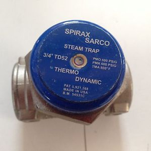 NEW Spirax Sarco 3/4 NPT TD52 COOL BLUE THERMO-DYNAMIC steam trap B.M.54531C BH