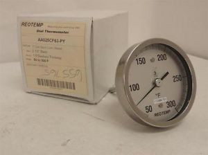 153891 New In Box, Reotemp AA025CF63-PY Thermometer, SS, 50-300Deg, 3 Dial