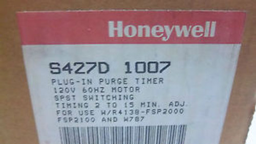 HONEYWELL PLUG-IN PURGE TIMER S427D 1007 NEW S427D1007