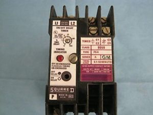 Square D Model: FS-4 Timer.  Class: 9050.   New Old Stock.  No Box   &lt