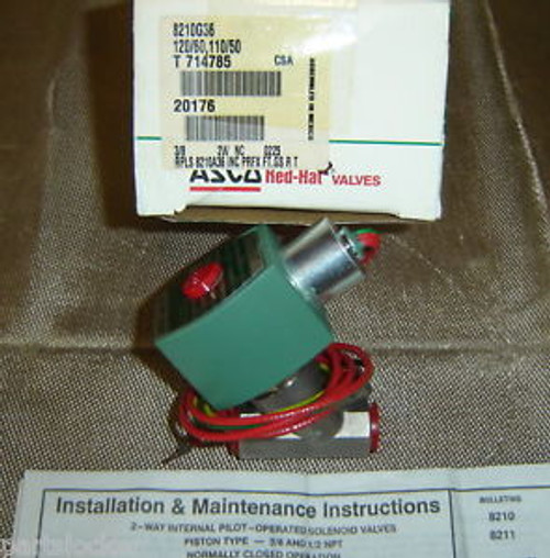 ASCO 8210G36 SOLENOID VALVE 3/8 120V 8210A36 NEW