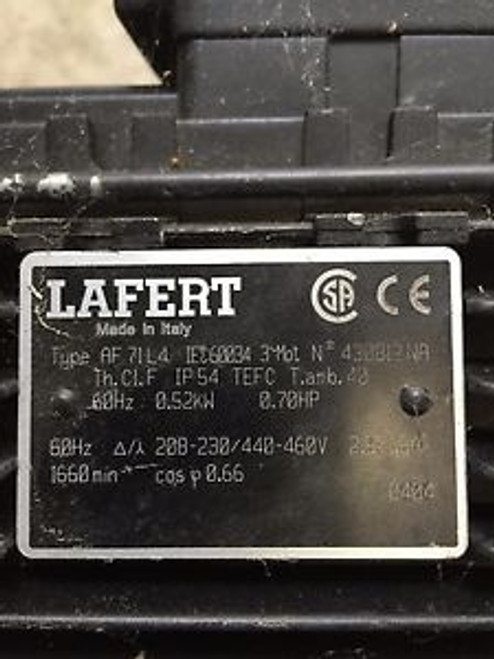 Lafert Motor AF71L4 + BONFIGLIOLI GEARBOX W63UP71B5