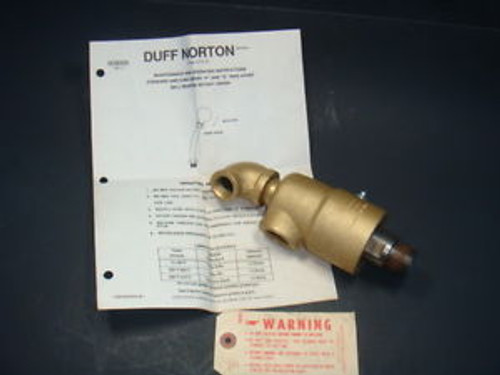 NEW DUFF NORTON CO. ROTARY UNION 730369, 9000 SERIES, DUAL FLOW, 3/4 NPT, New