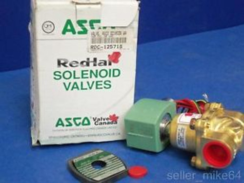 ASCO RED HAT 8210G26 120/60 VAC 3/4 PIPE 2-WAY SOLENOID VALVE, New