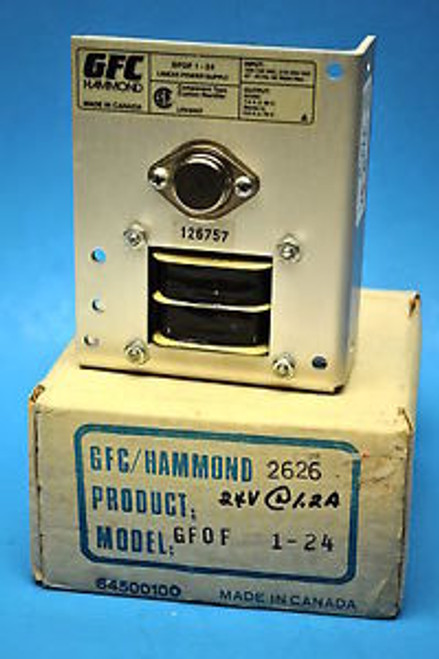 Gfc Hammond #Gfof 1-24, Linear Power Supply, Input 105-250 Vac, Output 24 Vdc