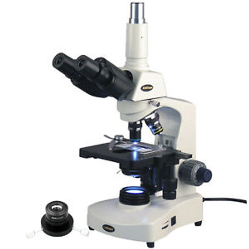 AmScope 40X-2000X 3W LED Trinocular Compound Microscope, Darkfield / Brightfield