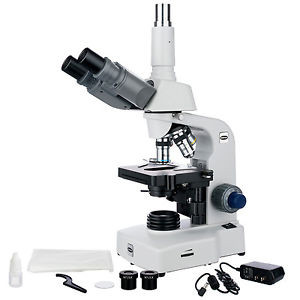 40X-2500X LED Siedentopf Trinocular Compound Microscope w/ 3D Mechanical Stage