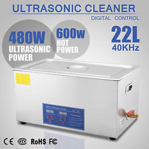 Ultrasonic Cleaner 22 L Liter Stainless Steel Industry Heater w/Timer