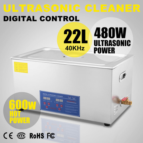 22L 22 L ULTRASONIC CLEANER  BRUSHED TANK 1080W DIGITAL 8 SETS TRANSDUCER GREAT