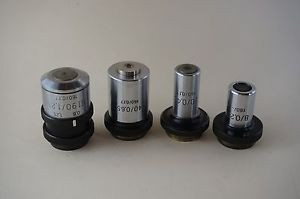 CARL ZEISS JENA MICROSCOPE SHORT OBJECTIVE SET