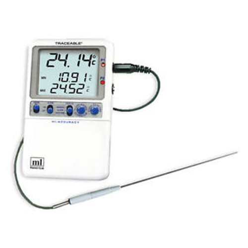Traceable Hi-Accuracy Dual Thermometer One Stainless-Steel Probe 1 ea