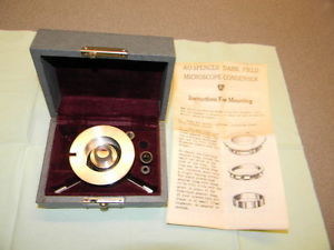 American Optical Spencer Dark Field Microscope Condenser With Case and Manual