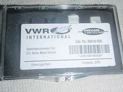 VWR 58016-505 Spectrophotometer Cell, Ultraviolet, Micro, Black Walled, 10mm