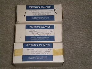 Vintage NOS lot (3) Perkin-Elmer 46-500 Tungsten Lamp for Model 46 Spectrometer