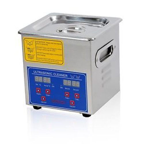 AW 2L Stainless Steel Ultrasonic Cleaner Heater Timer Bracket Jewelry Lab Glass