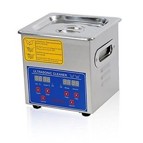 AW 2L Stainless Steel Ultrasonic Cleaner Heater Timer Bracket Jewelry Lab Bullet