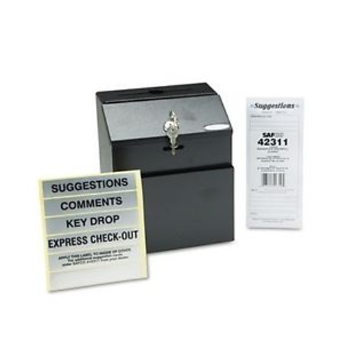 Steel Suggestion/Key Drop Box with Locking Top, 7 x 6 x 8 1/2 - x 2