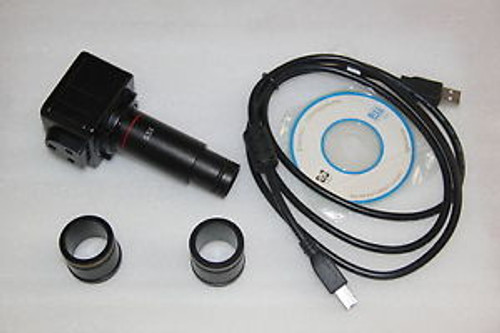 New 5.0 MP Microscope C-Mount Digital Camera With 0.5X Eyepiece Adapter