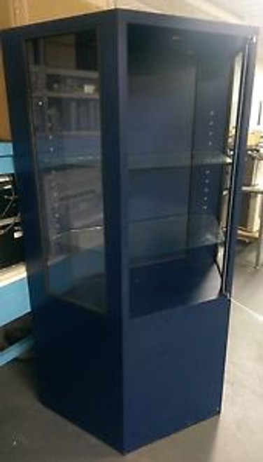 Adjustable 6 Height 4 Width Navy Blue Trapezoid Display Case