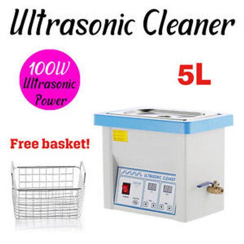StainlessSteel 4.5L Industry Ultrasonic Digital Cleaner Heater Timer+Free Basket