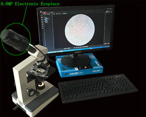 8.0MP USB Digital Electronic Camera Eyepiece F Microscope Telescope W /Adapter