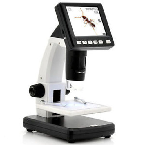 Digital Microscope 8 LED 500X Zoom Magnifier Camera with 3.5 LCD Screen Display