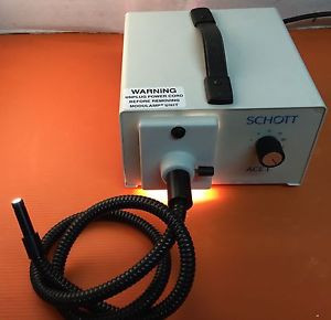 SCHOTT ACE I LIGHT SOURCE WITH SCHOTT FIBER OPTIC ILLUMINATOR