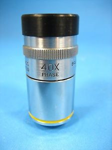 Bausch and Lomb 40x Phase 0.65 Flat Field 0.18 Covered  Microscope Objective