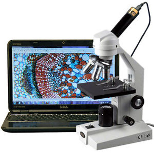 AmScope M200B-MS-E 40X-800X Student Compound Microscope + Digital Camera Imager
